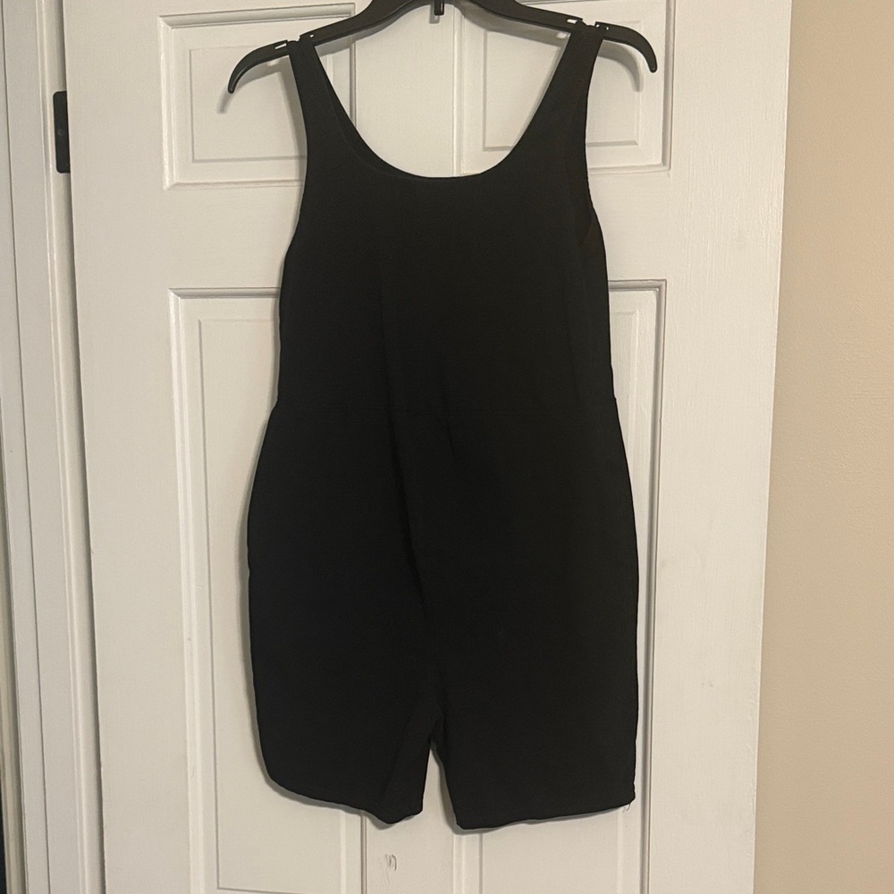 Maternity Black Sleeveless Romper - Classic Scoop Neck